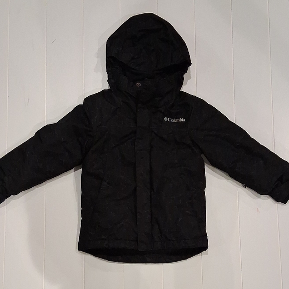 Columbia Kids Black Hooded Puffer Jacket With Omni Heat Insulation - Picture 1 of 2